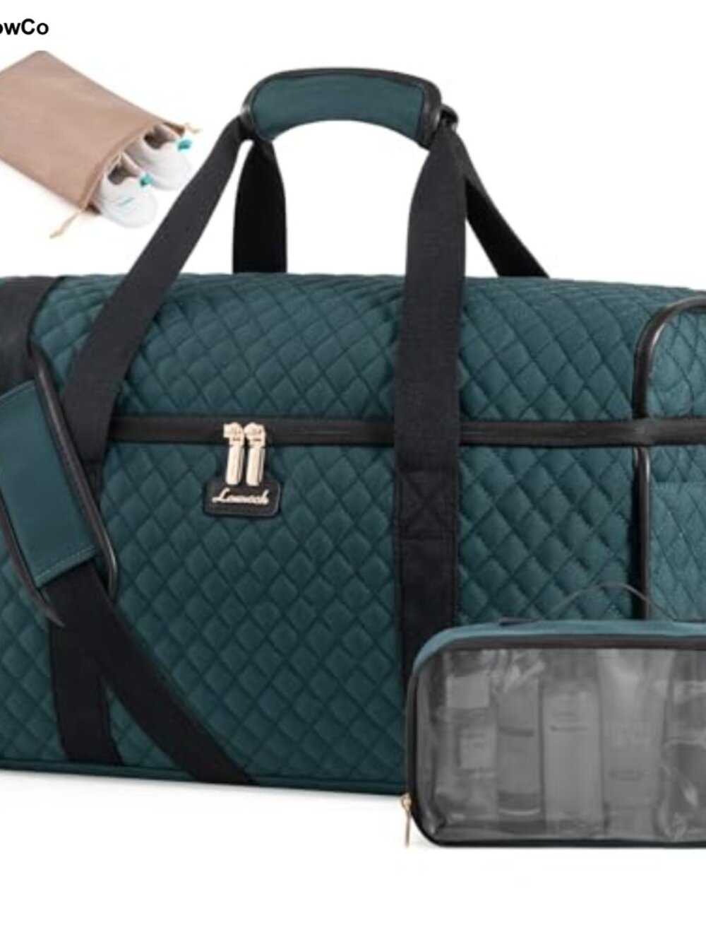 Quilted Travel Duffle Bag Carry-On Weekender Overnight Airline Approved 3pc Set